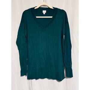 A New Day Women’s Teal V-Neck Sweater - Large